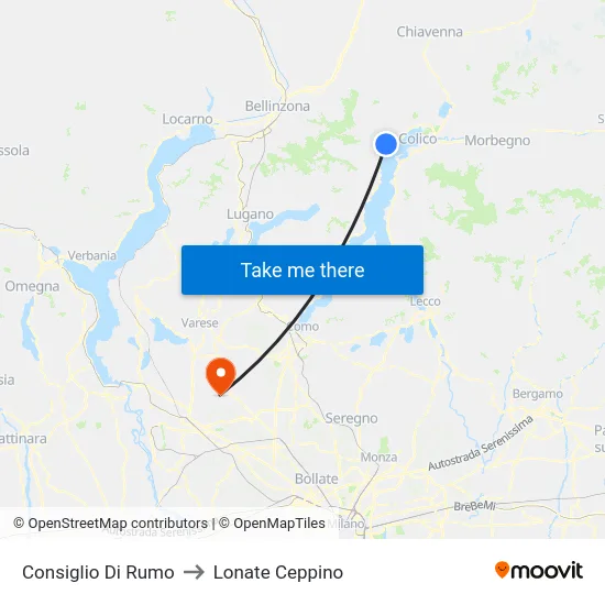 Consiglio Di Rumo to Lonate Ceppino map