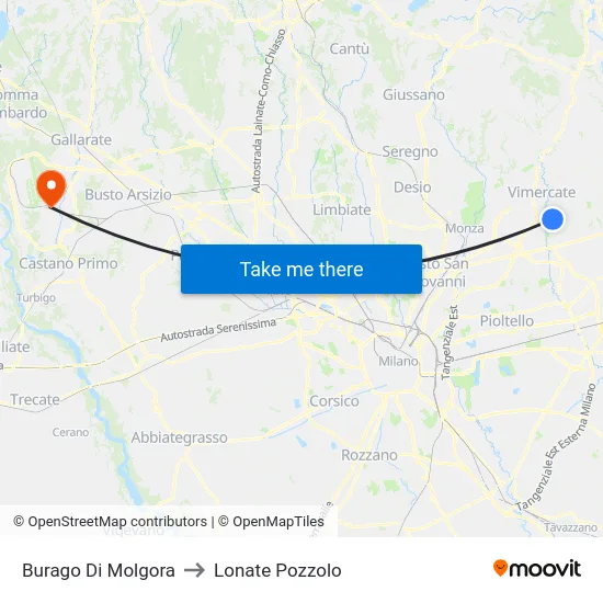 Burago Di Molgora to Lonate Pozzolo map