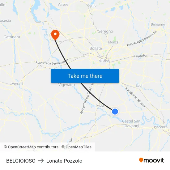 BELGIOIOSO to Lonate Pozzolo map