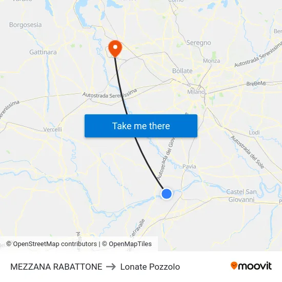 MEZZANA RABATTONE to Lonate Pozzolo map