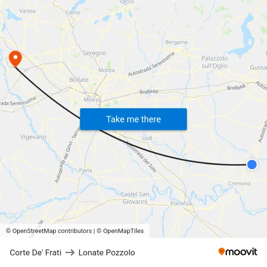 Corte De' Frati to Lonate Pozzolo map