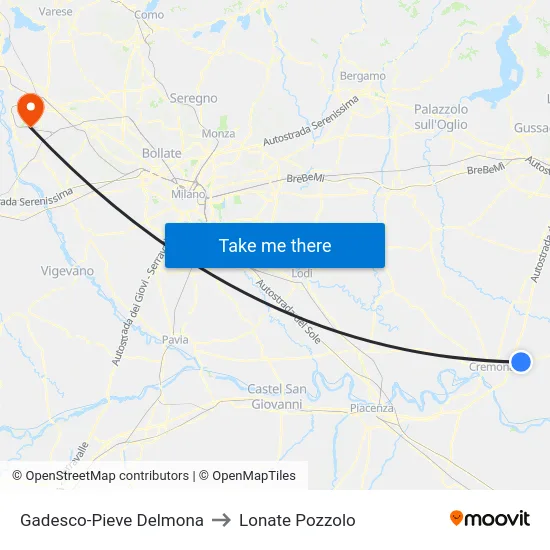 Gadesco-Pieve Delmona to Lonate Pozzolo map