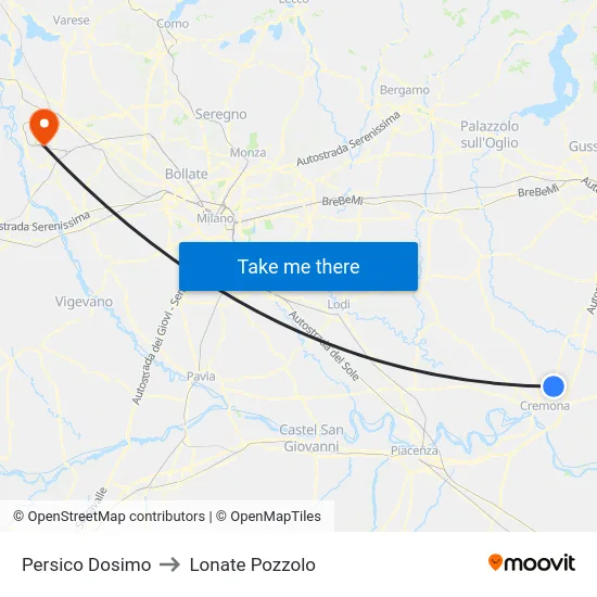 Persico Dosimo to Lonate Pozzolo map