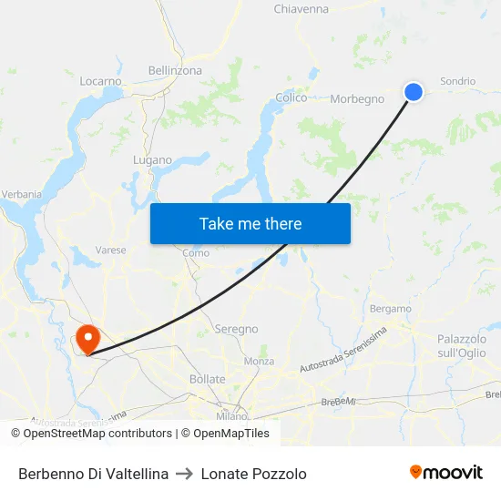 Berbenno Di Valtellina to Lonate Pozzolo map