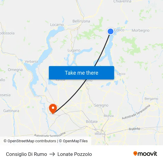 Consiglio Di Rumo to Lonate Pozzolo map