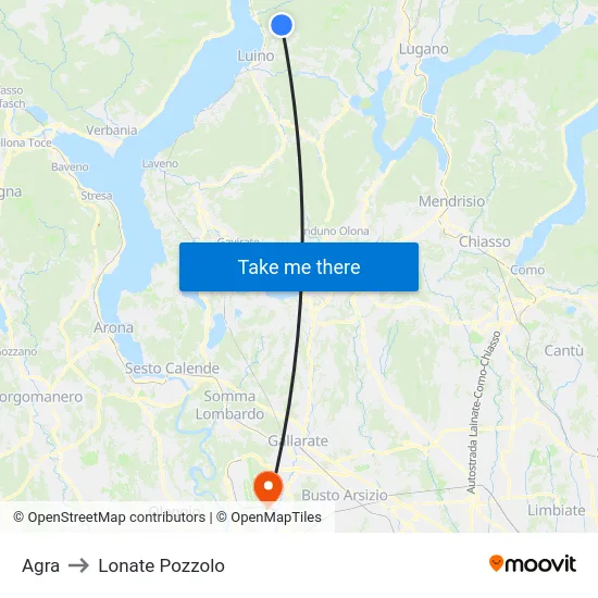Agra to Lonate Pozzolo map