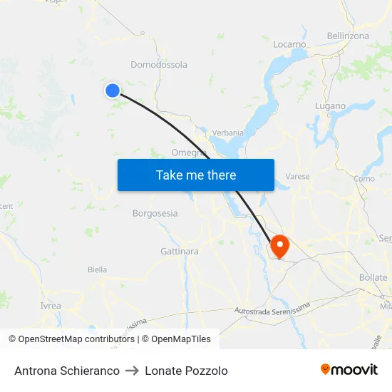 Antrona Schieranco to Lonate Pozzolo map
