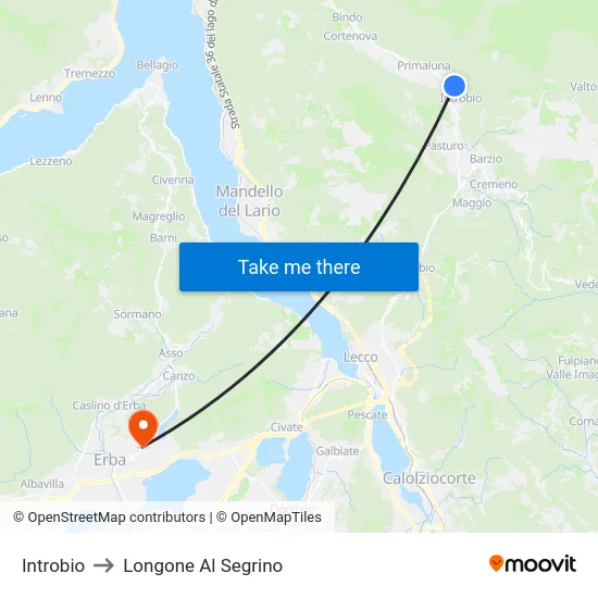 Introbio to Longone Al Segrino map