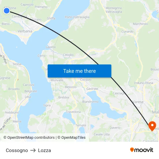Cossogno to Lozza map