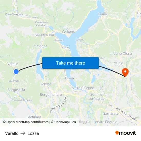 Varallo to Lozza map