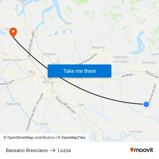 Bassano Bresciano to Lozza map
