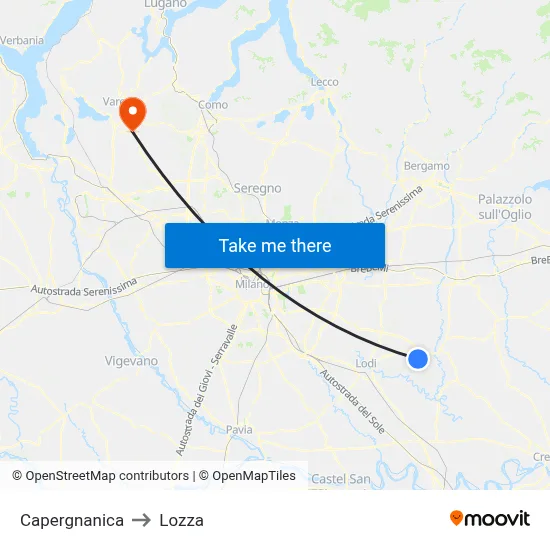 Capergnanica to Lozza map
