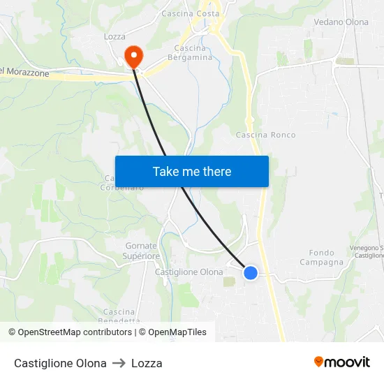 Castiglione Olona to Lozza map