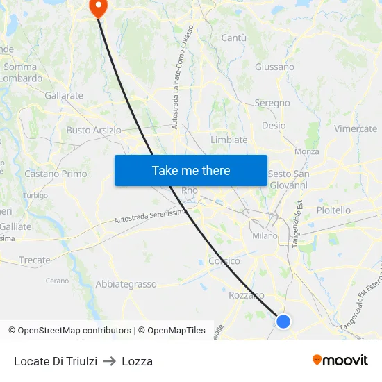 Locate di Triulzi to Lozza map