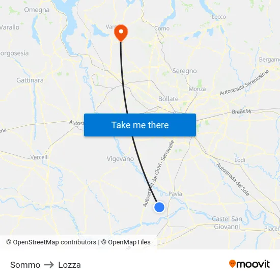 Sommo to Lozza map