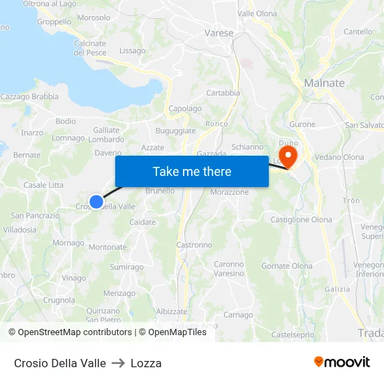 Crosio Della Valle to Lozza map