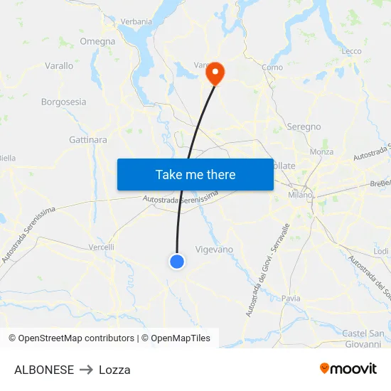 ALBONESE to Lozza map