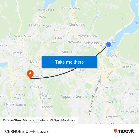 CERNOBBIO to Lozza map