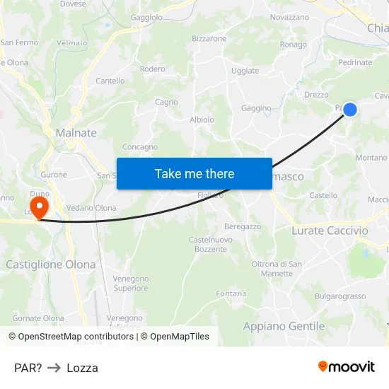 Parre to Lozza map