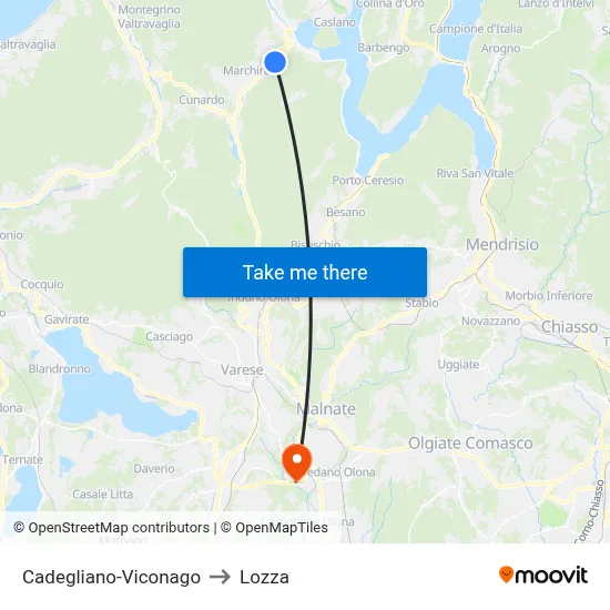 Cadegliano-Viconago to Lozza map