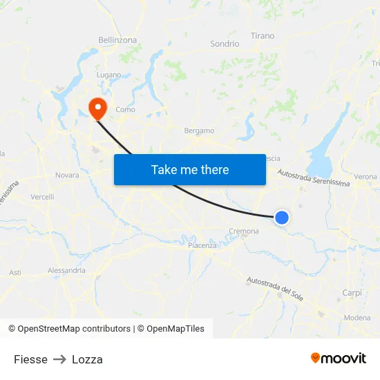 Fiesse to Lozza map