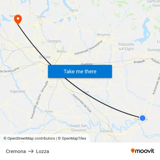 Cremona to Lozza map