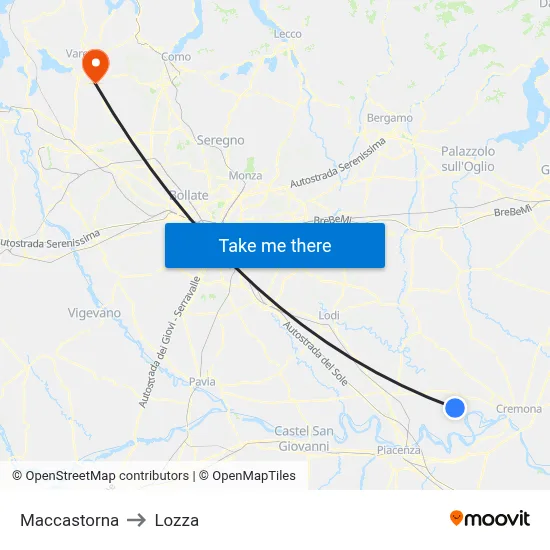 Maccastorna to Lozza map
