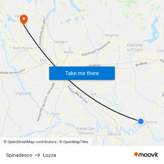 Spinadesco to Lozza map