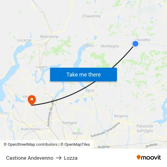 Castione Andevenno to Lozza map