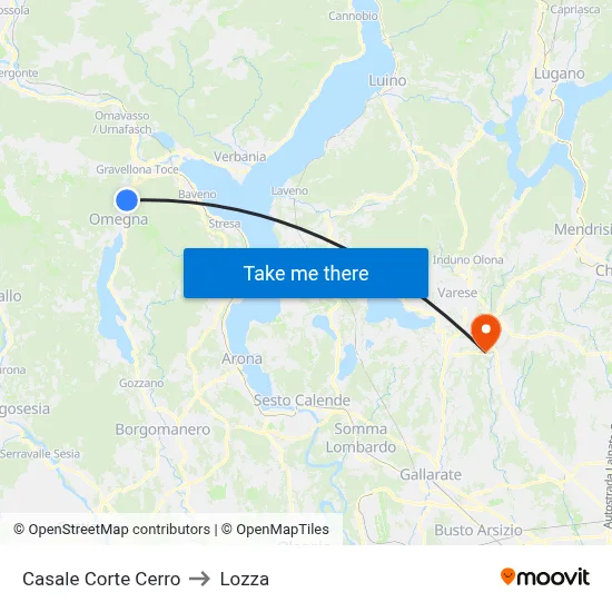 Casale Corte Cerro to Lozza map