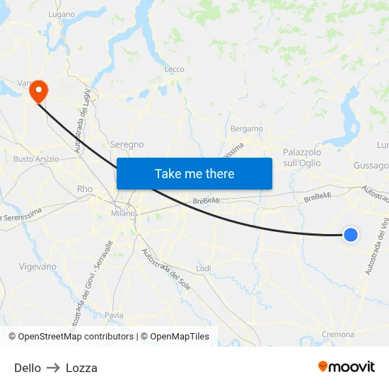 Dello to Lozza map