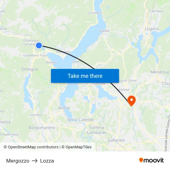 Mergozzo to Lozza map