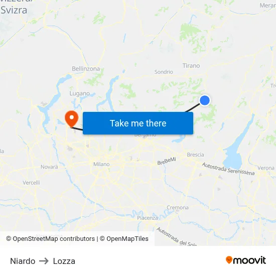 Niardo to Lozza map