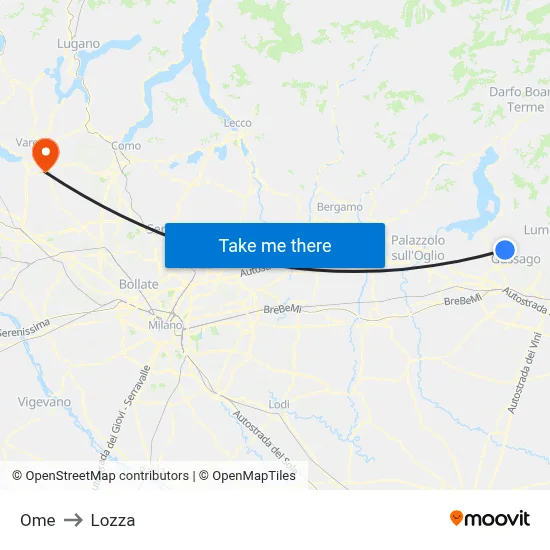Ome to Lozza map