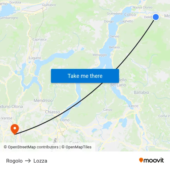 Rogolo to Lozza map