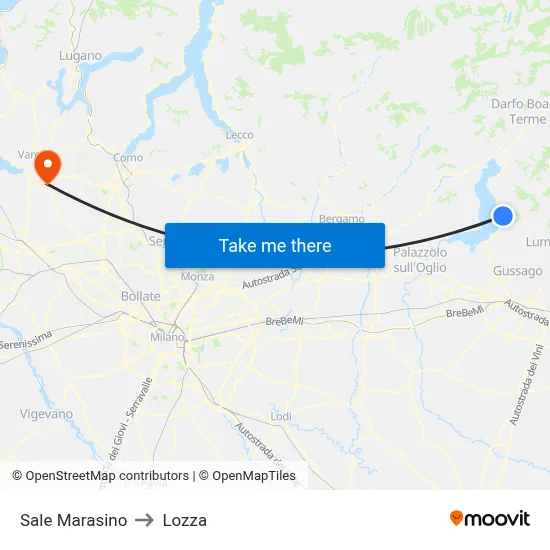 Sale Marasino to Lozza map