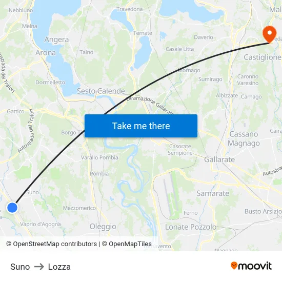 Suno to Lozza map