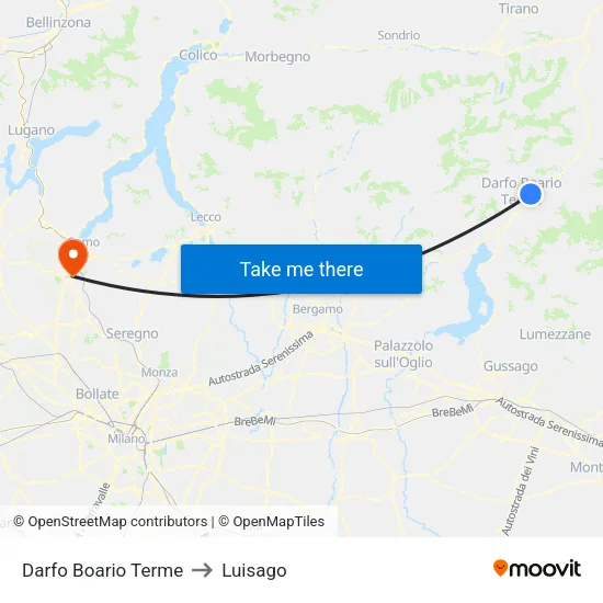 Darfo Boario Terme to Luisago map