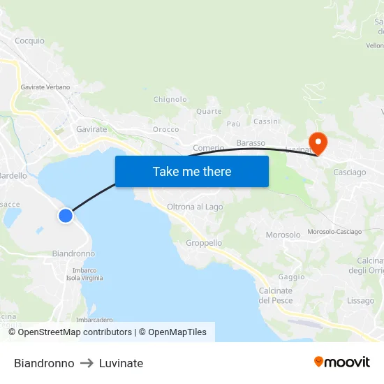 Biandronno to Luvinate map