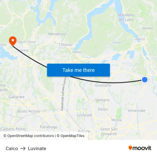 Calco to Luvinate map