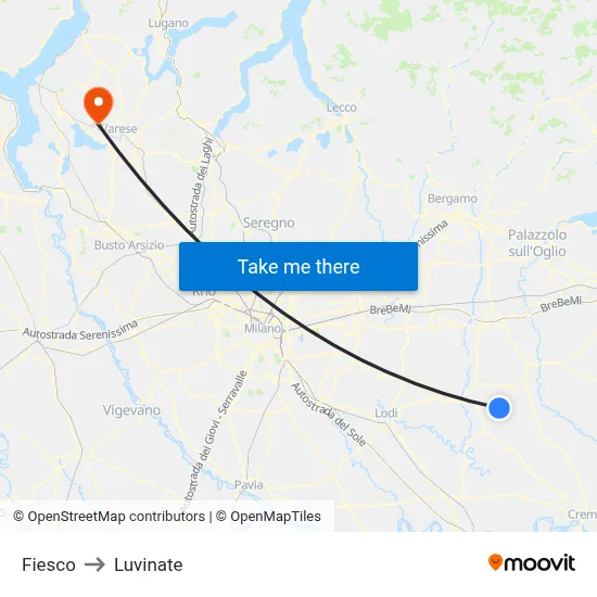 Fiesco to Luvinate map
