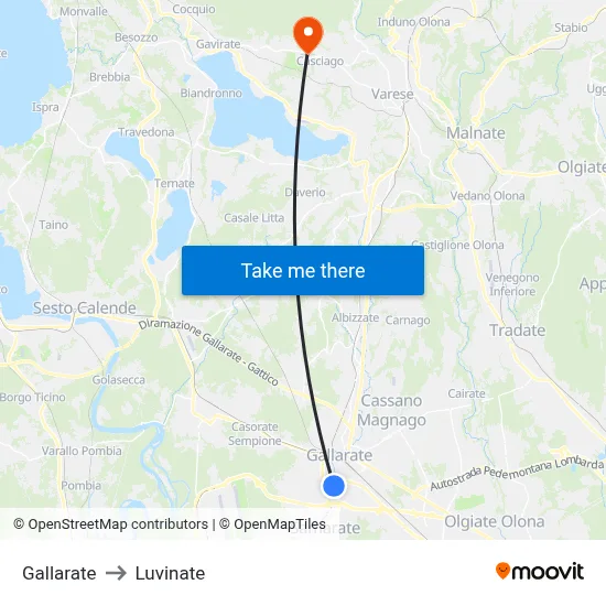 Gallarate to Luvinate map