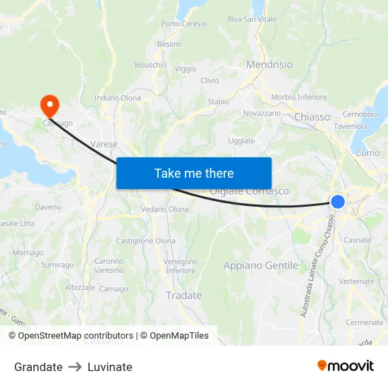 Grandate to Luvinate map