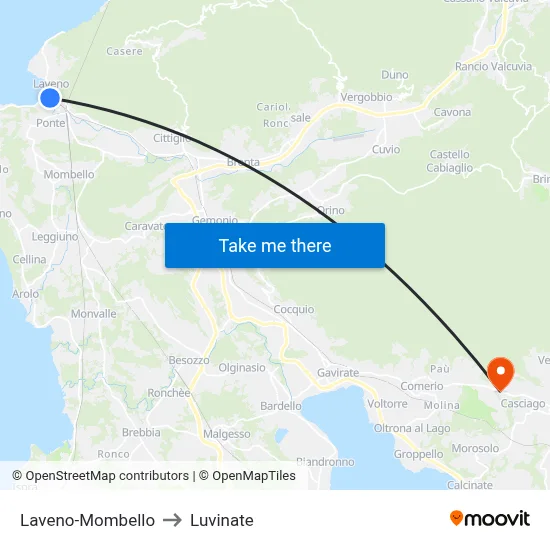 Laveno-Mombello to Luvinate map