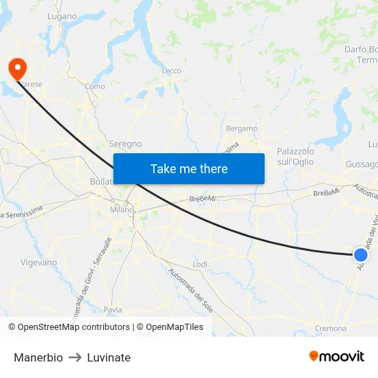 Manerbio to Luvinate map
