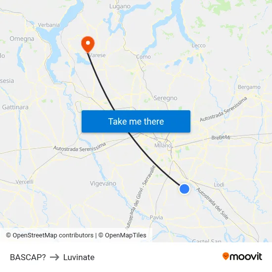 Bascap to Luvinate map