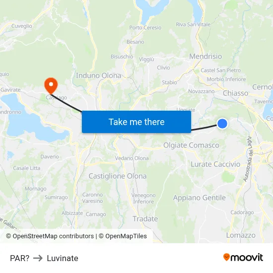Parre to Luvinate map