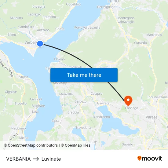 VERBANIA to Luvinate map