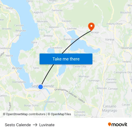 Sesto Calende to Luvinate map