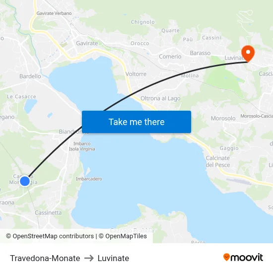 Travedona-Monate to Luvinate map